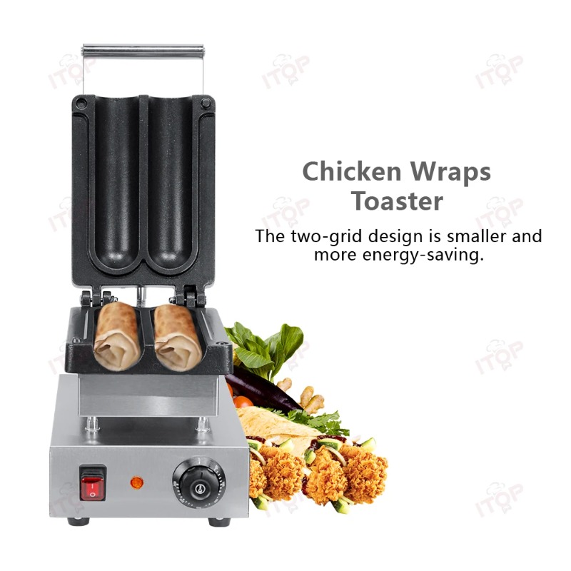 Sandwich Press Grill - シャワルマ・ギロ・トースター・トルティーヤ・ラップ・サンドイッチ・ブリトー・プレス・メーカーマシン・ヒーター・ウォーマー・ロール・デュラム・ドネルケバブ・グリル・グリドル