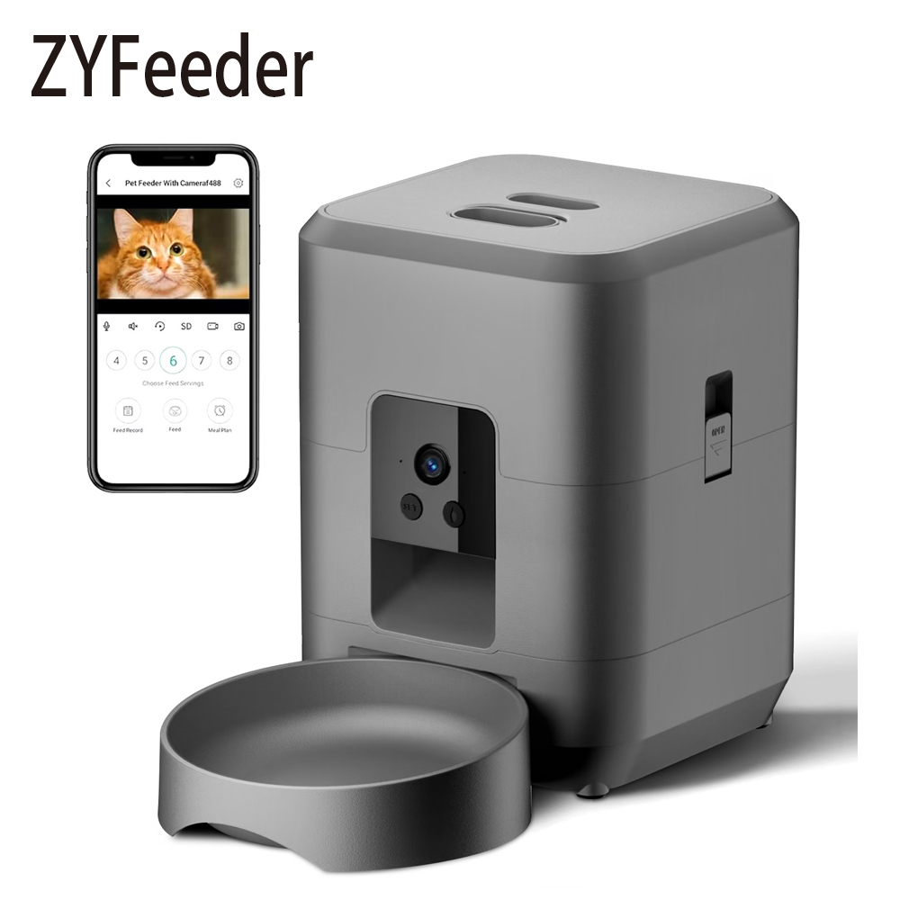 Kitchen Appliances Video - 2L自動ペットフィーダー 猫用スマートペットフィーダー Wi-Fi＆カメラ制御フィーダー 犬・猫用フードディスペンサー リモートアプリ（5V 2Aプラグは付属しません）