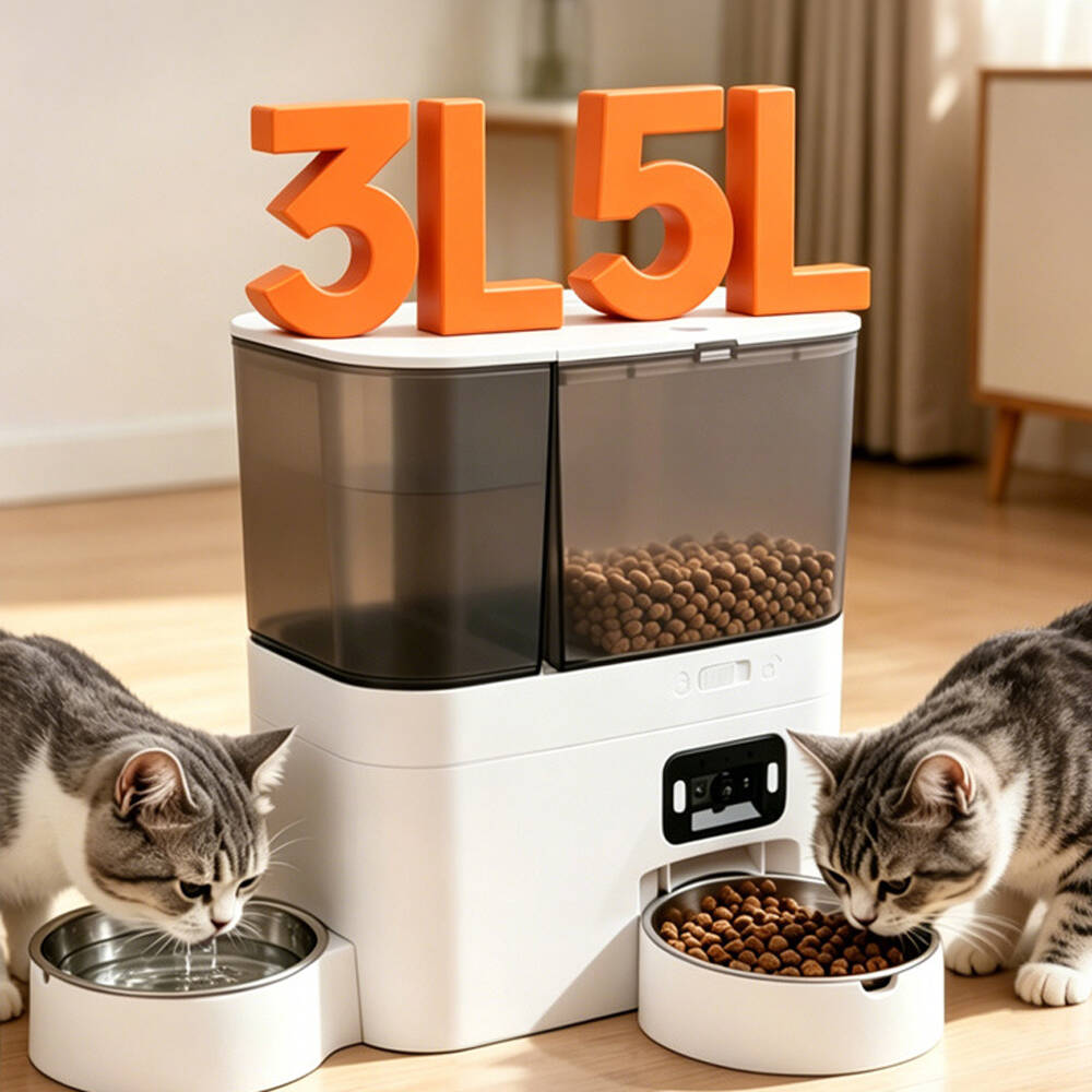 ペットフードと水飲み器 5L+3L ボタン式 WiFiカメラ - Kitchen Appliances Video のレビューと価格