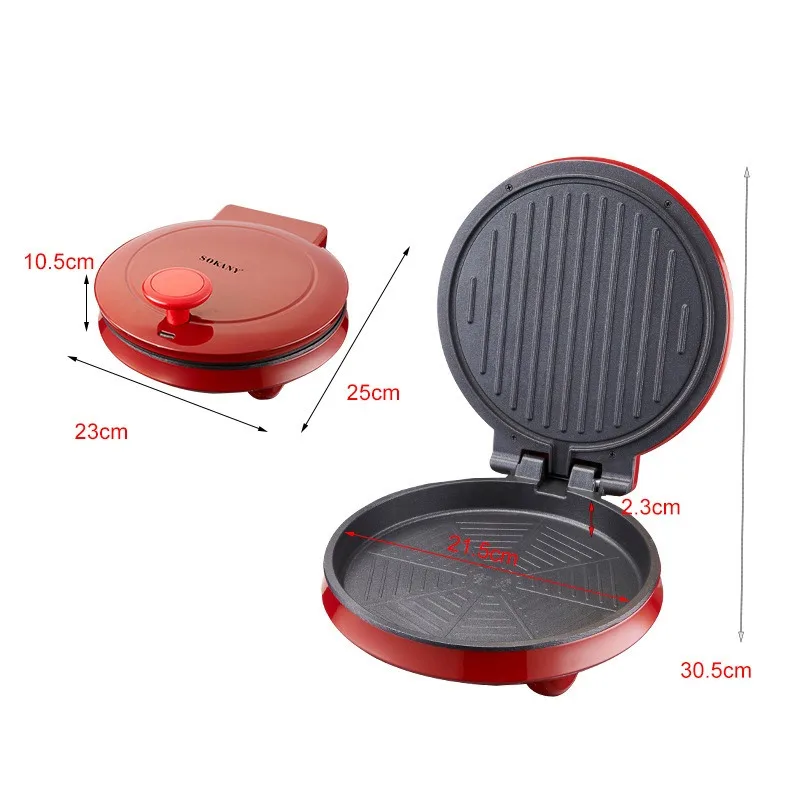 110V電気ピザマシン、両面加熱電気ケーキパン、パンケーキマ - Sandwich Press Grill のレビューと価格