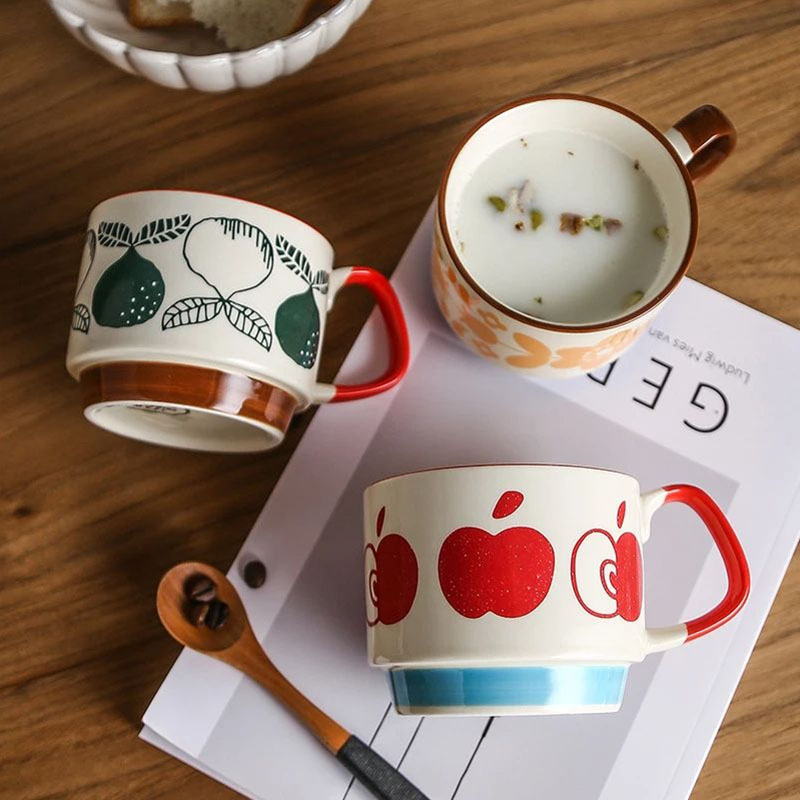 300 ミリリットル日本の花コーヒーマグセットレトロセラミッ - Kitchen Appliances Vintage のレビューと価格