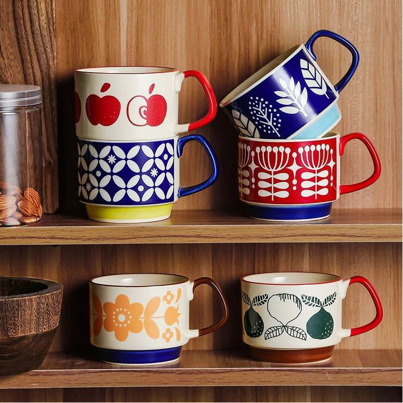 300 ミリリットル日本の花コーヒーマグセットレトロセラミッ - Kitchen Appliances Vintage のレビューと価格