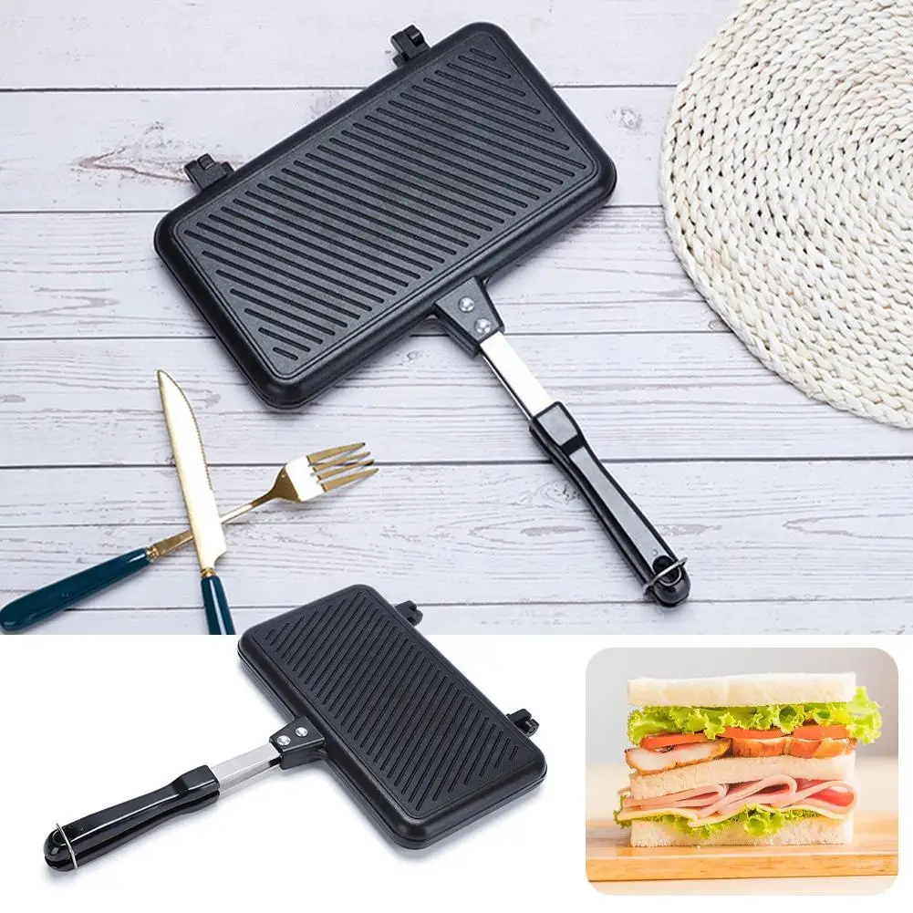 両面フライパンノンスティックサンドイッチメーカーワッフルパン - Sandwich Press Grill のレビューと価格