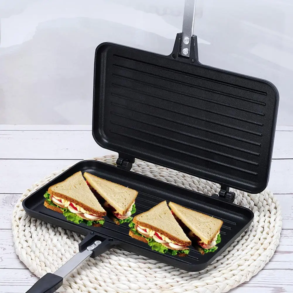 両面フライパンノンスティックサンドイッチメーカーワッフルパン - Sandwich Press Grill のレビューと価格