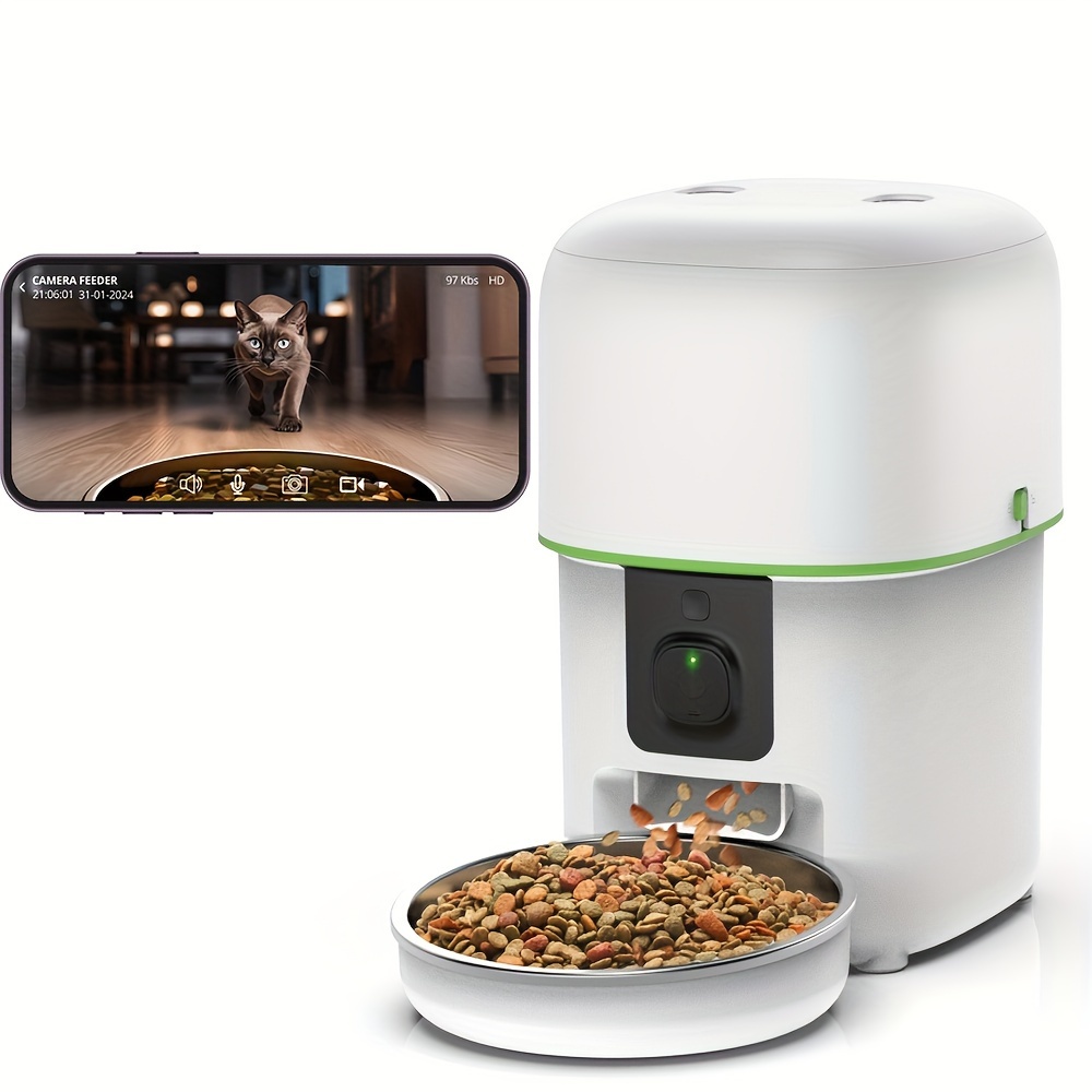 2L 5Gカメラ付きペットフィーダー、自動猫スマートフードデ - Kitchen Appliances Video のレビューと価格