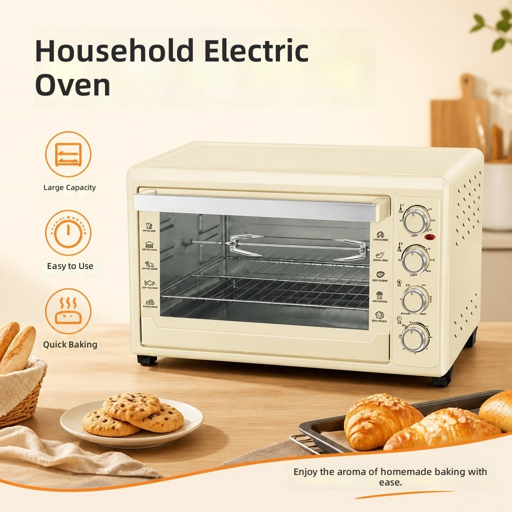 電気オーブン 60L、4段ベーキングマシン、大容量、上下加熱 - Kitchen Appliances Ideas のレビューと価格